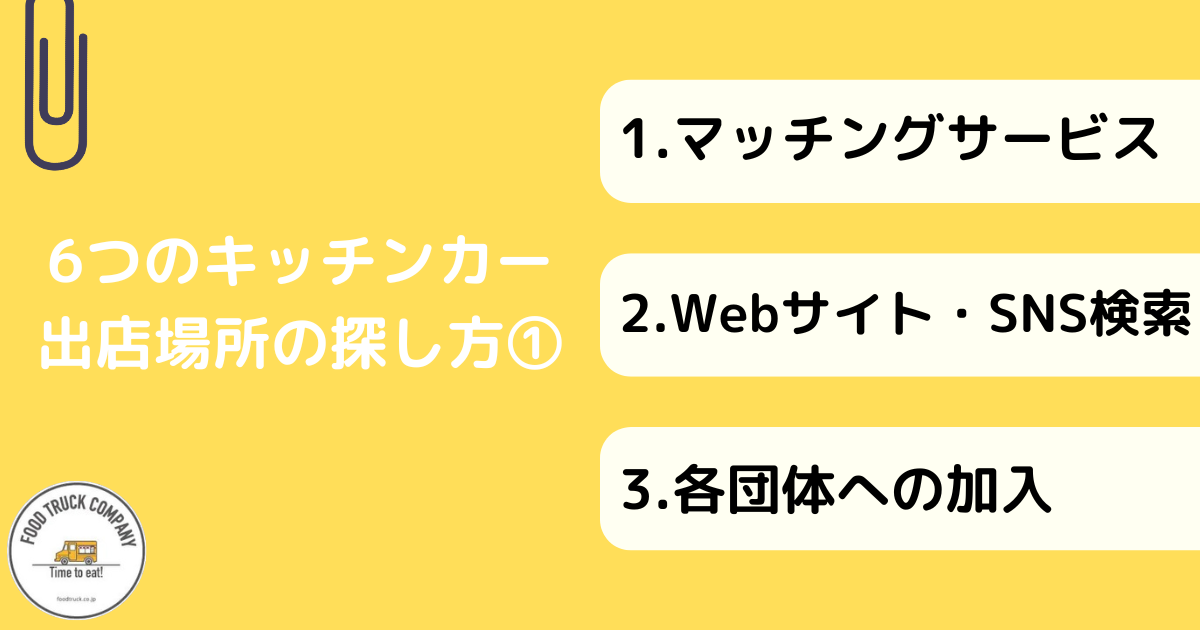 6つのキッチンカー（移動販売車）の出店場所の探し方