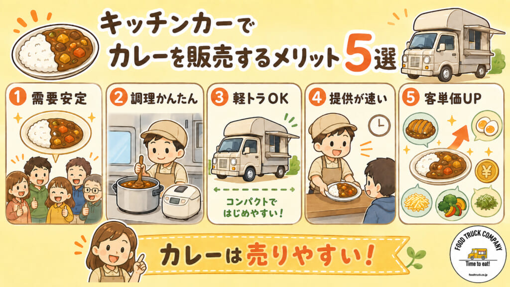 キッチンカーでカレーを販売するメリット5選