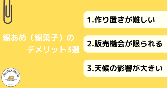 キッチンカーで綿あめ（綿菓子）を売るデメリット3選