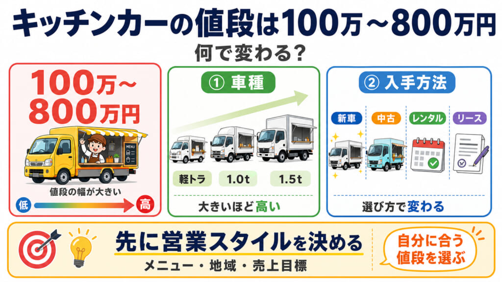 キッチンカーの値段は150万〜800万円｜相場を解説