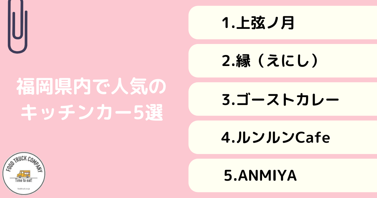 おいしいと評判！福岡県内で人気キッチンカー5選