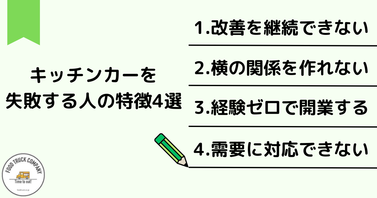 誰でもできるほど甘くない！キッチンカーを失敗する人の特徴4選