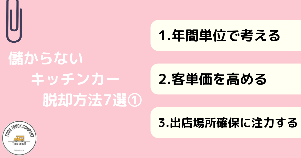 儲からないキッチンカー脱却！7つのポイント