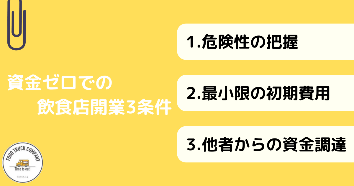 資金ゼロで飲食店開業を実現する3つの条件