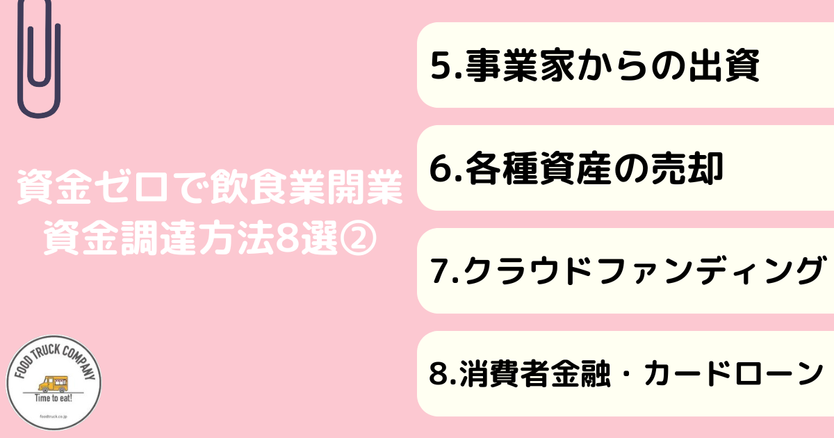 資金ゼロで飲食店を開業する資金調達方法8選