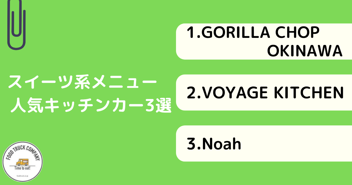 スイーツ系メニューで人気の沖縄のキッチンカー3選