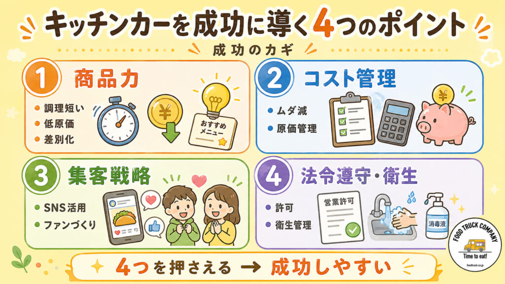 キッチンカーを成功に導く4つのポイント
