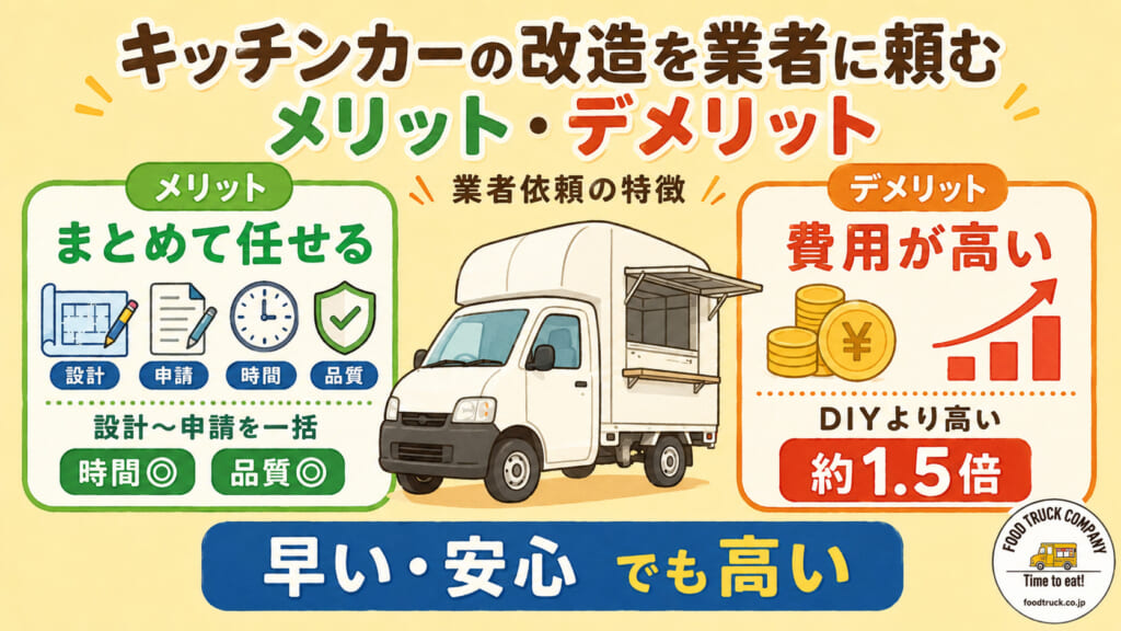 キッチンカーの改造を業者に依頼するメリットとデメリット