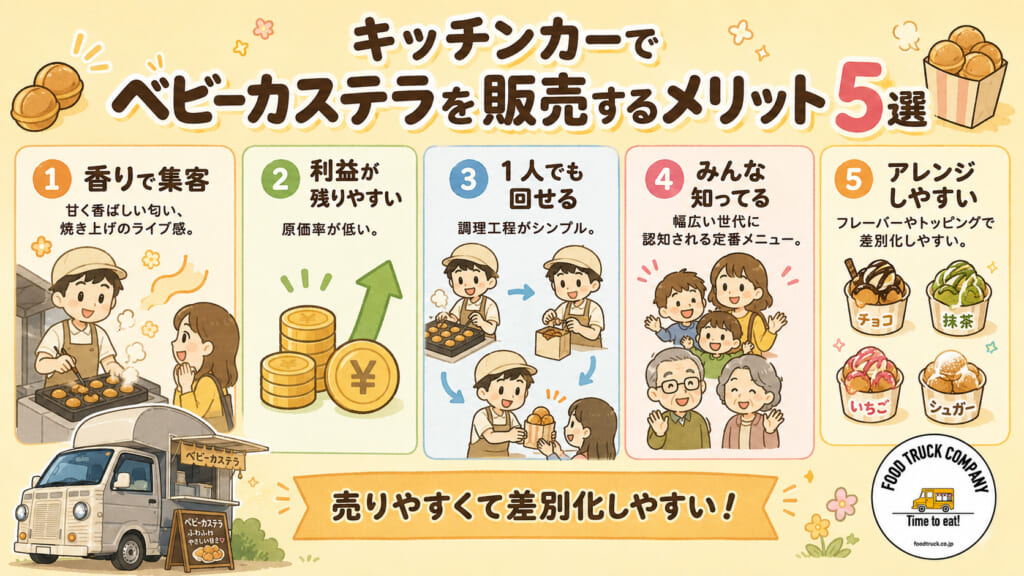 キッチンカーでベビーカステラを販売するメリット5選