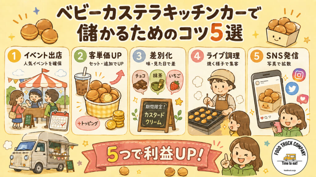 ベビーカステラキッチンカーで儲かるためのコツ5選