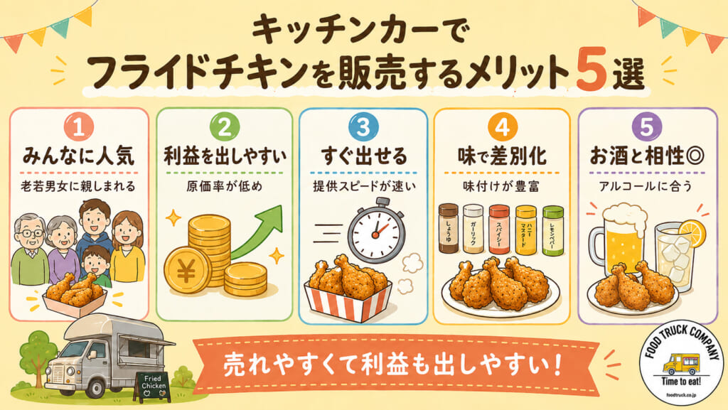 キッチンカーでフライドチキンを販売するメリット5選
