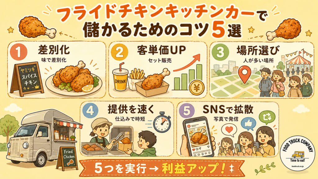 フライドチキンキッチンカーで儲かるためのコツ5選