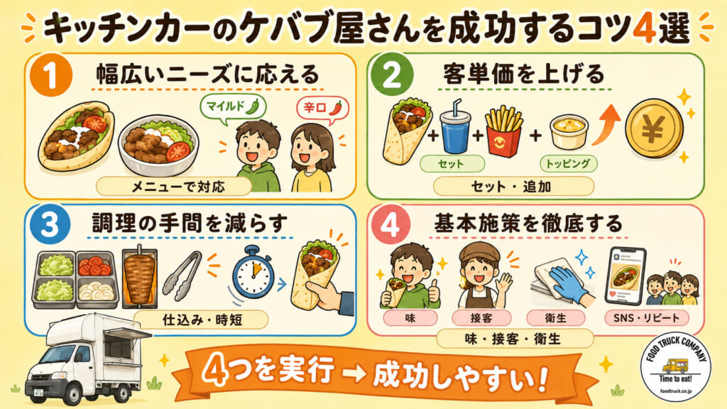 キッチンカーのケバブ屋さんを成功するコツ4選