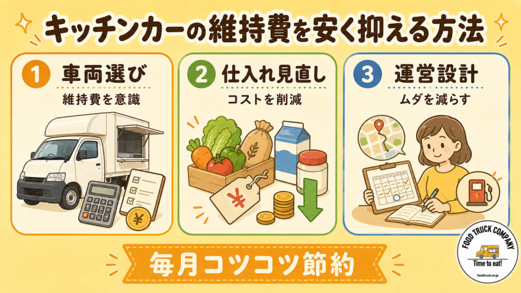 キッチンカーの維持費を安く抑える方法
