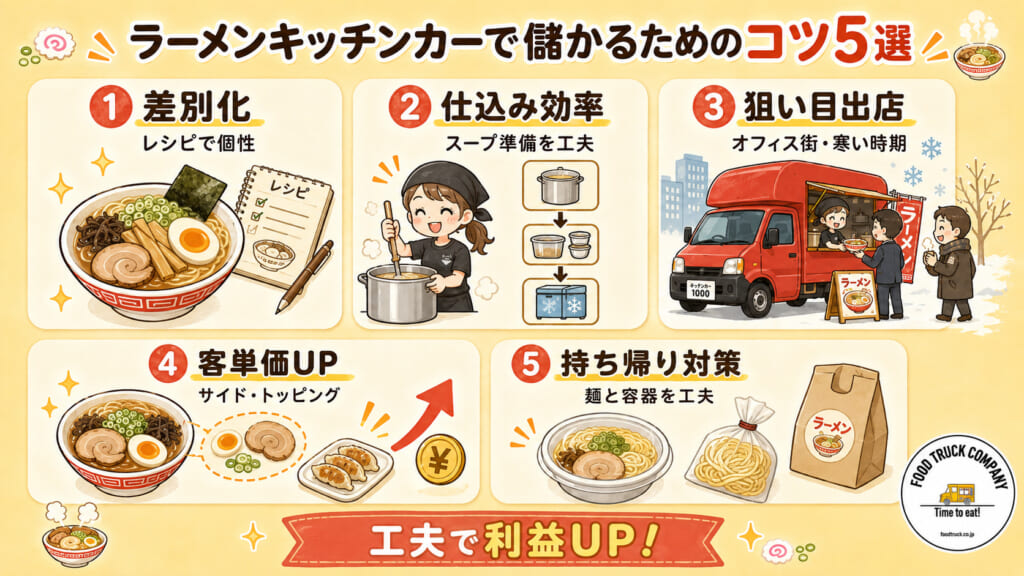 ラーメンキッチンカーで儲かるためのコツ5選