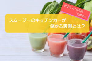スムージーのキッチンカーが儲かるかを徹底検証！売り上げ1,419万円！初期費用は708万円！