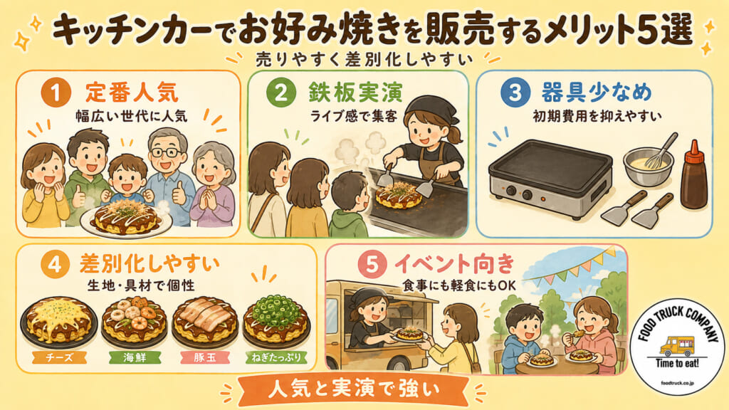 キッチンカーでお好み焼きを販売するメリット5選