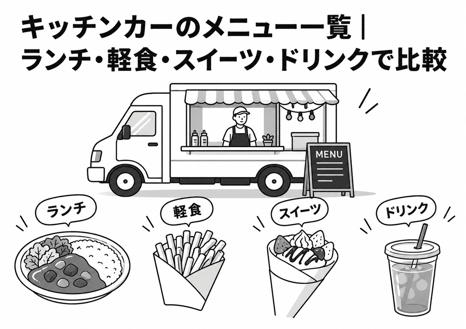 キッチンカーのメニュー一覧