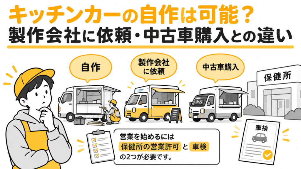 キッチンカーの自作は可能？製作会社に依頼・中古車購入との違い