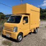 大変お得な中古軽キッチンカー「キッチンボックス350（100Lタンク）」黄色